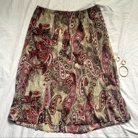 Vintage Paisley Print Midi Skirt - Picture 1 of 3